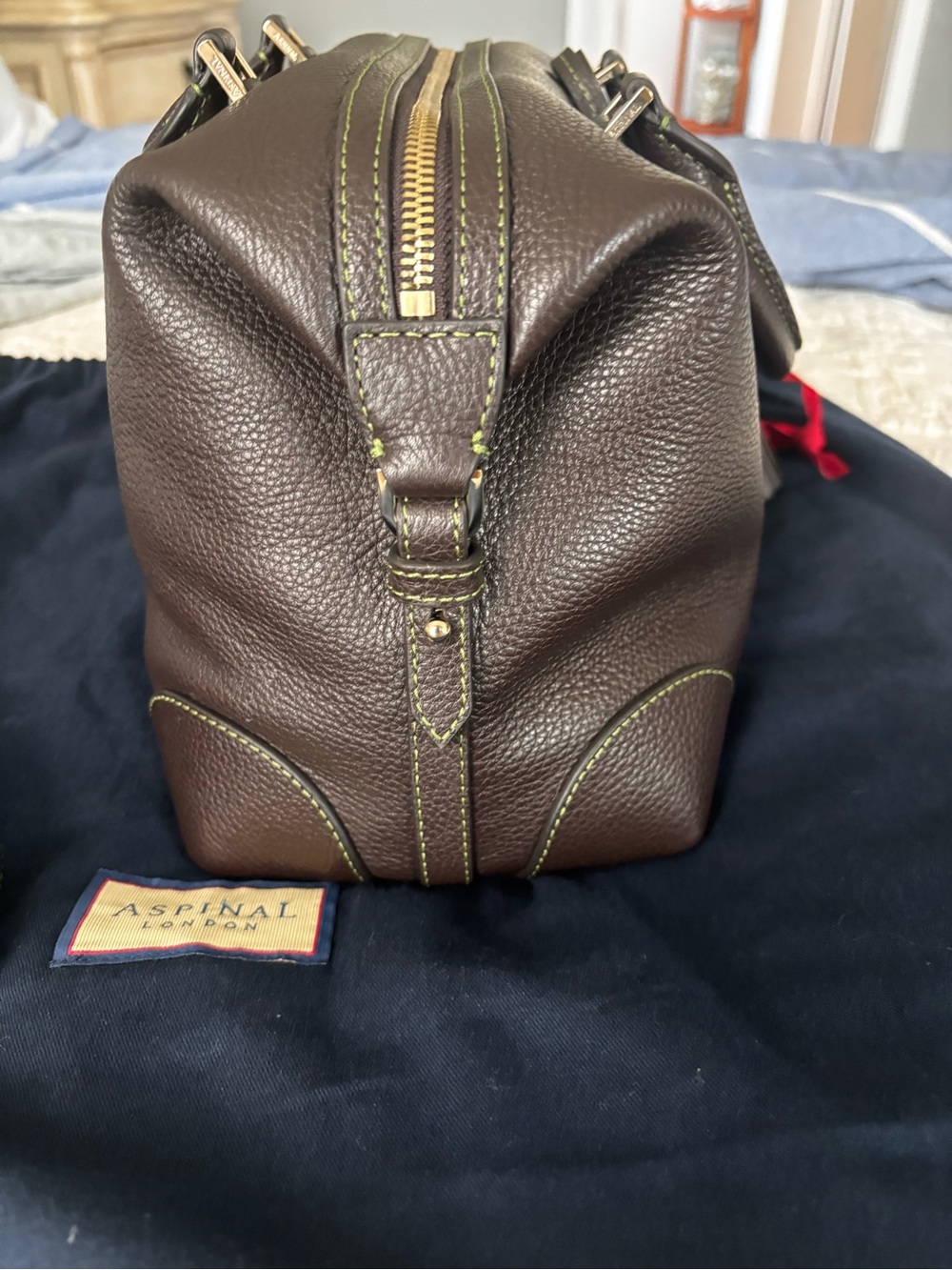 Aspinal of London Hudson Midi in Chocolate Milled Pebble - Picture 5 of 16